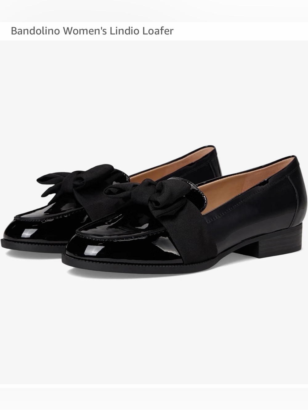 Bandolino Black Patent Bow Loafers